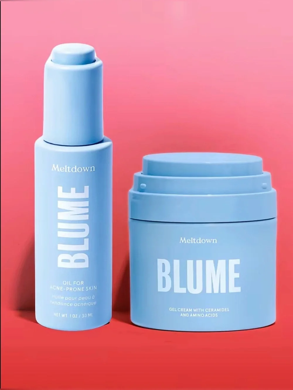 BLUME Meltdown Gel-Cream/oil for acne prone skin. ￼ Treat & Hydrate Kit